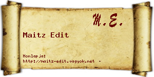 Maitz Edit névjegykártya